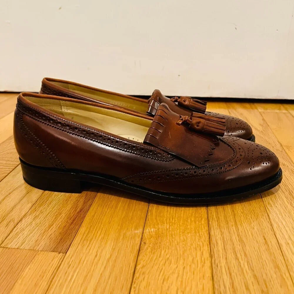 NEW Bostonian Classics Men's Shoes 9.5 Tassel Loafers Kiltie Burgundy Slip On